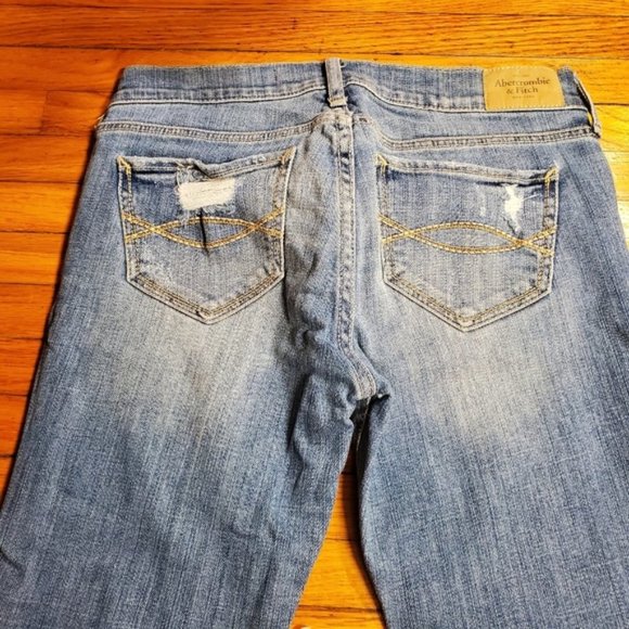 Abercrombie Fitch Ankle Jeans Distressed Denim Busted Knee Cotton Preppy Boho 25 - Picture 8 of 8